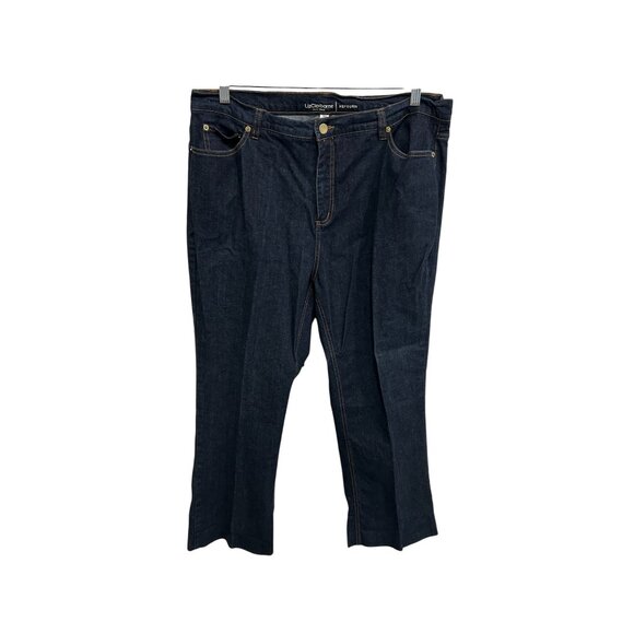Liz Claiborne Hepburn Denim Jeans Dark Wash Plus Size 18W Classic 5 Pockets - Picture 1 of 10